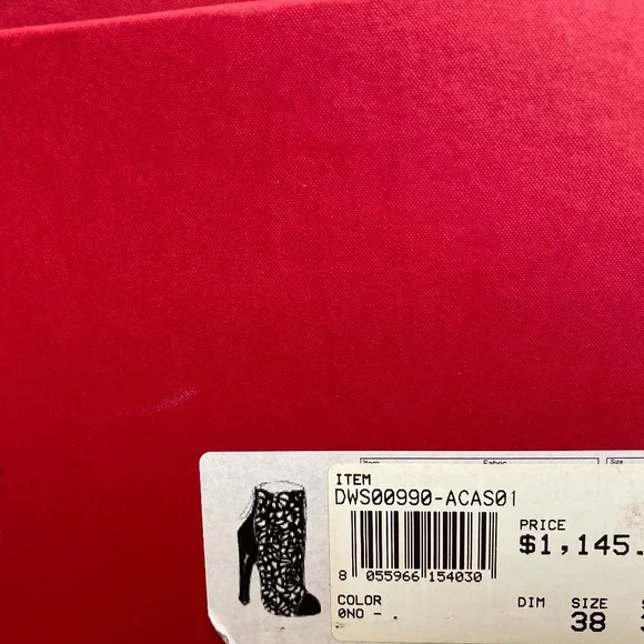 Valentino Garavani Black Suede Laser Cut Ankle Boots, Size 38 - Picture 13 of 14